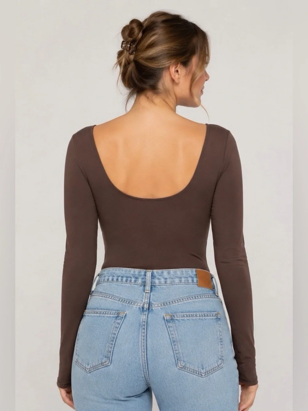 NWT Lululemon Wundermost Square-Neck Bodysuit - Espresso Brown Nulu Sz L